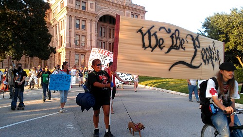 J4 Banner Capitol A march from the Capitol Banner: We The People