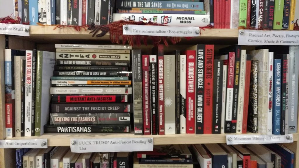 Black Rose Book Distro bookshelf